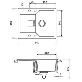 Мойка SCHOCK 700578 manhattan 40 d cristalite корз.клапан 640x510 альпина