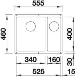 Кухонная мойка BLANCO SUBLINE 340/160-U SILGRANIT 523554 шампань