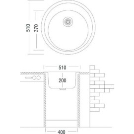 Кухонная мойка TopZero Eva Ice (510-07), искусственный гранит