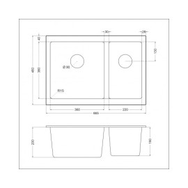 Кухонная мойка EMAR EMQ-2665.PL опал
