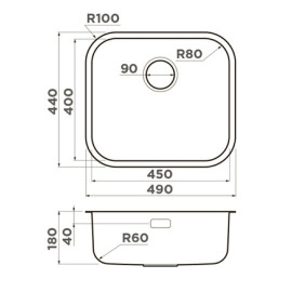 Кухонная мойка OMOIKIRI OMI 49-U/I-LG (4993301)