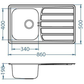 Кухонная мойка ALVEUS Zoom 30 LEI-90 1098842 (в комплекте с сифоном 1102384)