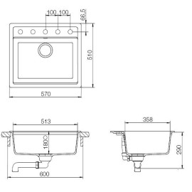 Мойка SCHOCK 700324 nemo 60 (n-100) cristalite 570x510 оникс