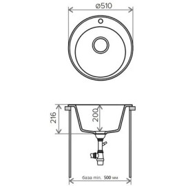 Кухонная мойка TOLERO R-108-923 белый