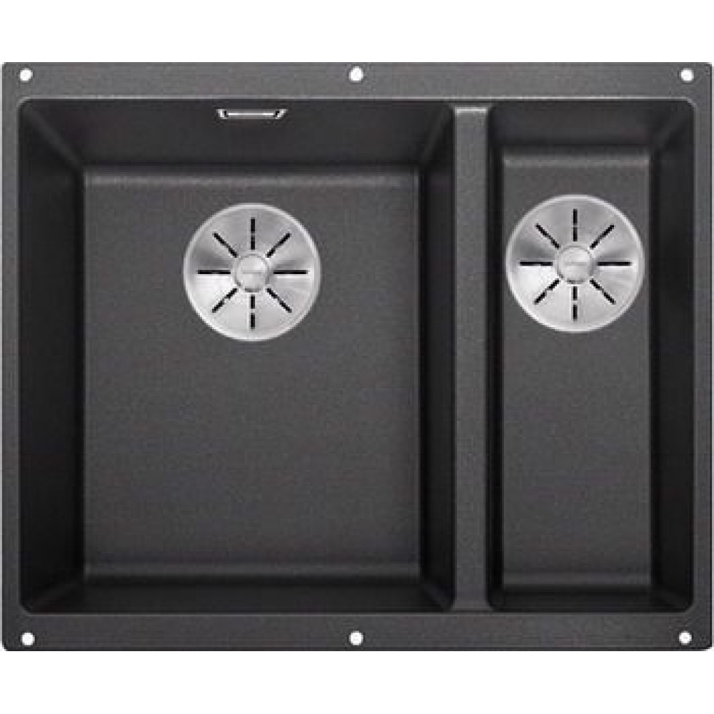 Кухонная мойка Blanco SUBLINE 340/160-U SILGRANIT антрацит (чаша слева) с отв.арм. InFino (арт.52354