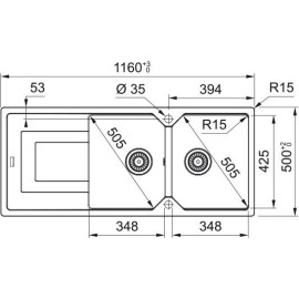 Кухонная мойка FRANKE UBG 621-116 чёрный (114.0582.243)