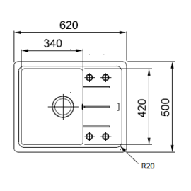 Кухонная мойка FRANKE bfg 611 c (114.0280.847) оникс фрагранит