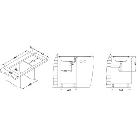 Кухонная мойка ALVEUS Basic 80 LEI-60 860X435 (в комплекте с сифоном)
