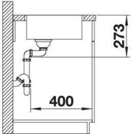 Кухонная мойка Blanco ZEROX 400-IF нерж.сталь Durinox с отв. арм. InFino (арт.523097)