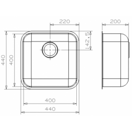 Кухонная мойка REGINOX ib 40x40 u lux