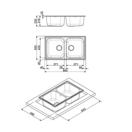 Кухонная мойка SMEG LZ862A2
