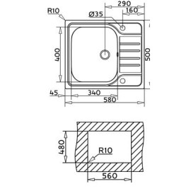 Мойка TEKA 580.500 1b 1/2d микротекстура (pa330m3001)