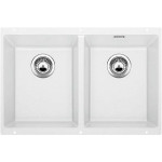 Кухонная мойка Blanco SUBLINE 350/350-U SILGRANIT отводная арматура InFino® белый гранит 523578