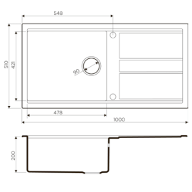 Кухонная мойка Omoikiri Kitagawa 100-GR 4993788 Leningrad grey