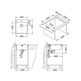 Кухонная мойка ALVEUS Pure 20 KMB-90 1103608 (в комплекте с сифоном 1127252)