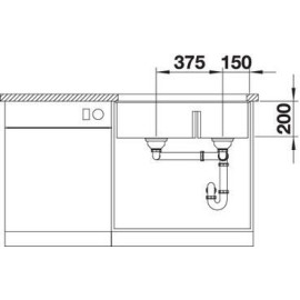Кухонная мойка Blanco SUBLINE 430/270-U шампань c отв.арм. InFino (арт.523157)