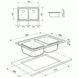 Кухонная мойка SMEG sp792-2