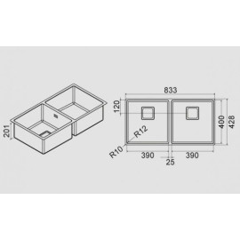 Кухонная мойка FULGOR P2B 8343 Q U
