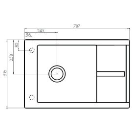 Кухонная мойка АКВАТОН Делия 78 1A715132DE210 графит