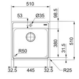 Кухонная мойка FRANKE BCX 110-55 TL стоп-вентиль 122.0689.806