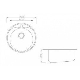 Кухонная мойка ZORG INOX ZR-510/205 сталь