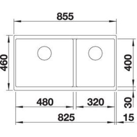 Кухонная мойка Blanco SUBLINE 480/320-U жемчужный c отв.арм. InFino (арт.523587)