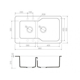 Кухонная мойка OMOIKIRI Maru 86-2-СH (4993291)