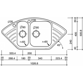 Кухонная мойка REGINOX empire r15 lux kgokg right (c/box)