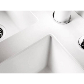 Кухонная мойка Blanco SUBLINE 350/350-U SILGRANIT отводная арматура InFino® белый гранит 523578