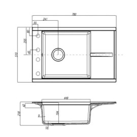 Кухонная мойка AQUATON Делия 78 (1A715132DE220) песочный