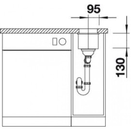 Кухонная мойка BLANCO SUBLINE 160-U SILGRANIT мускат c отв.арм. InFino (арт.523404)