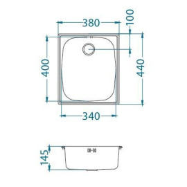 Кухонная мойка ALVEUS Basic 10 NAT-90 1082195 (в комплекте с сифоном 1102384)