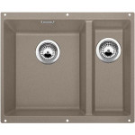 Кухонная мойка BLANCO SUBLINE 340/160-U SILGRANIT чаша слева, отводная арматура InFino® серый беж гранит 523556
