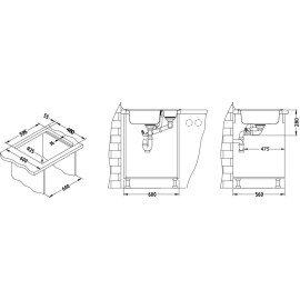 Кухонная мойка ALVEUS Maxim 50 SAT-90 1089612 (в комплекте с сифоном 1130555)