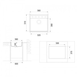Кухонная мойка TopZero Georgia Titan (560x510-49), искусственный гранит