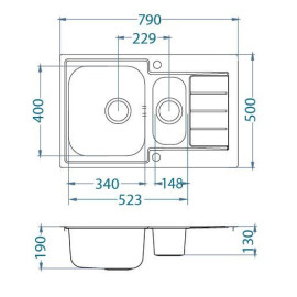 Кухонная мойка ALVEUS Maxim 70 SAT-90 1089614 (в комплекте с сифоном 1130555)