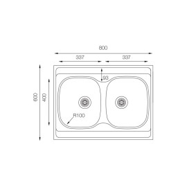 Кухонная мойка TopZero STM800.600.20, нержавеющая сталь