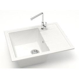 Кухонная мойка ZETT lab 150/Q1 белый лед T150Q001