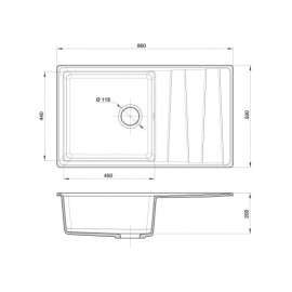 Кухонная мойка GRANFEST GF-LV-860L бежевый
