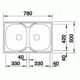 Мойка BLANCO tipo 8 compact cталь матовая 513459