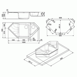 Кухонная мойка SMEG lsec102a-2