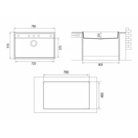 Кухонная мойка TopZero Georgia Ice (560x510-07), искусственный гранит