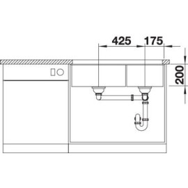 Кухонная мойка Blanco SUBLINE 480/320-U жемчужный c отв.арм. InFino (арт.523587)