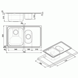 Кухонная мойка SMEG sp7915dn