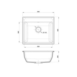 Кухонная мойка GRANFEST GF-V-580 бежевый