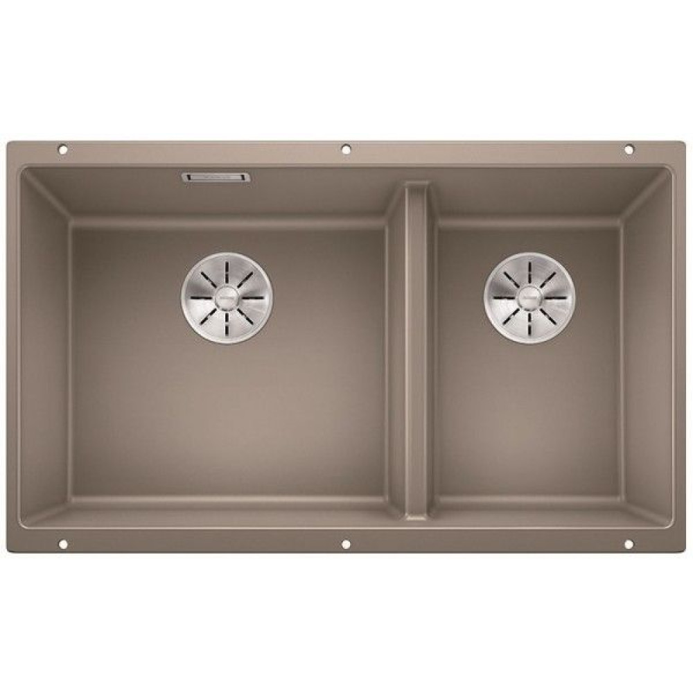 Кухонная мойка Blanco SUBLINE 430/270-U отводная арматура InFino® серый беж гранит 523158