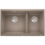 Кухонная мойка Blanco SUBLINE 430/270-U отводная арматура InFino® серый беж гранит 523158