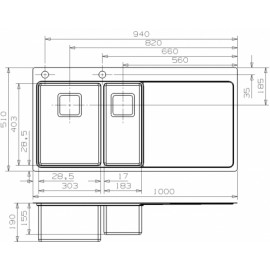 Кухонная мойка REGINOX Nevada 30x18 LUX OKG left(c/box) L
