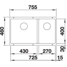 Кухонная мойка Blanco SUBLINE 430/270-U антрацит c отв.арм. InFino (арт.523151)