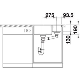 Кухонная мойка Blanco SUBLINE 340/160-F отводная арматура InFino® жасмин гранит 523572